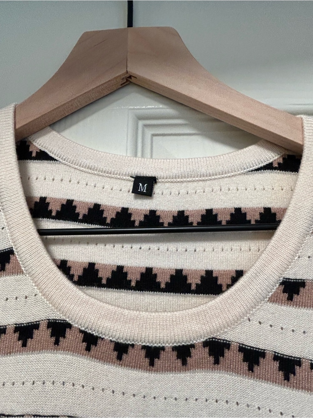 Maternity Long Sleeve Striped Maxi Dress in Cream & Black - Picture 3 of 5
